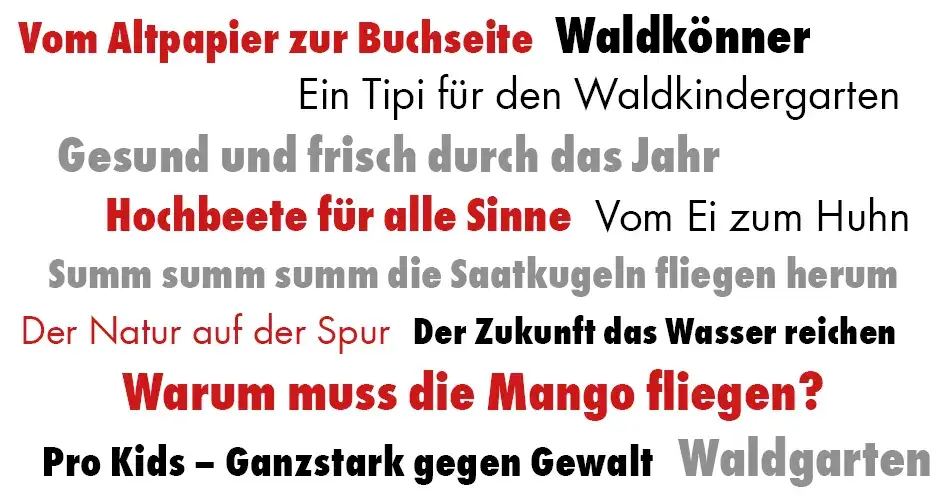 Übersicht der Projekte der Waldenburger Zukunftshelden