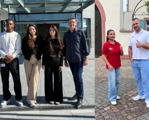 Ausbilder und Auszubildende der Waldenburger Versicherung